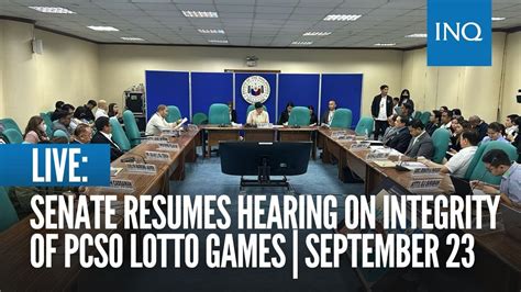 LIVE: Senate resumes hearing on integrity of PCSO lotto games .